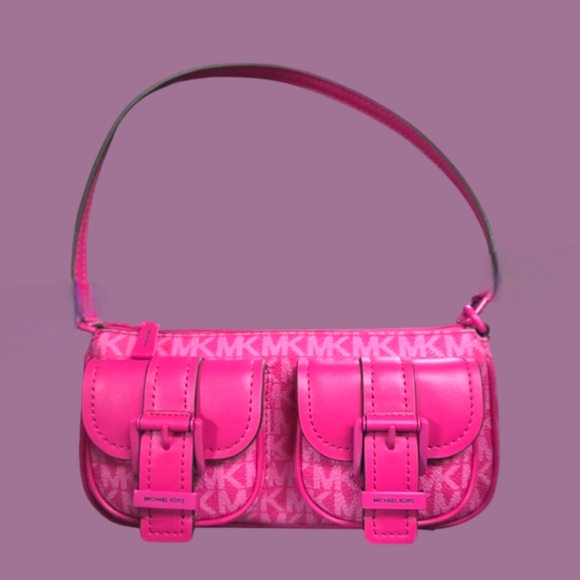 Michael Kors Vibrant Pink Buckle Shoulder Bag - Picture 1 of 7